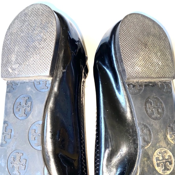 TORY BURCH Black Patent Leather Ballet Flats Shoes Size 6 - Picture 7 of 12